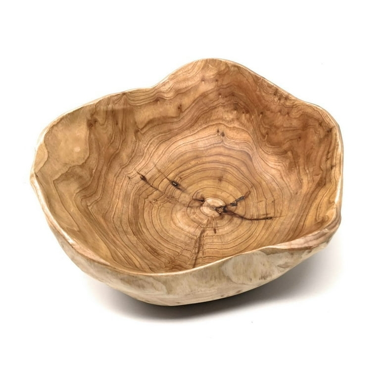 Decorative Bowl, Live Edge Organic Silhouette, Rustic Root Wood.