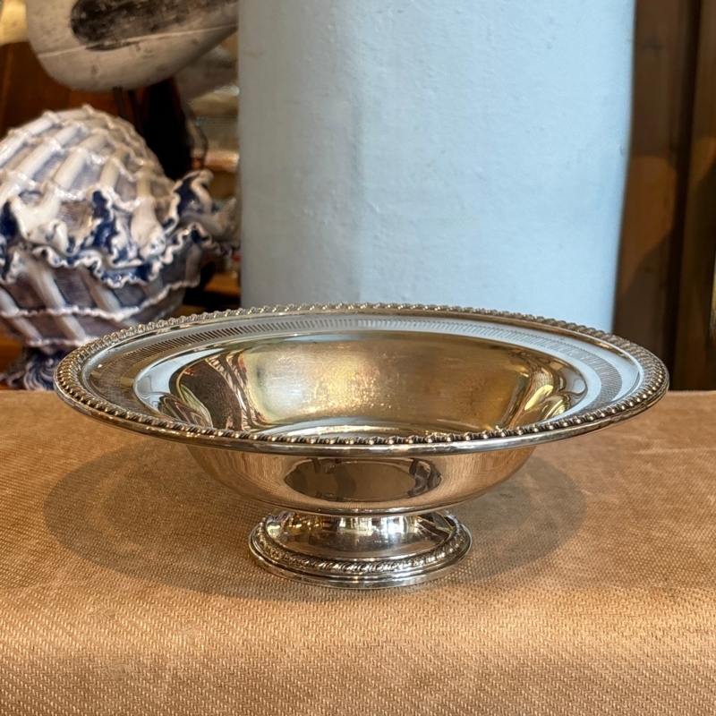 Decorative Bowl Polished Silver Fluted Edges Elegant Centerpiece