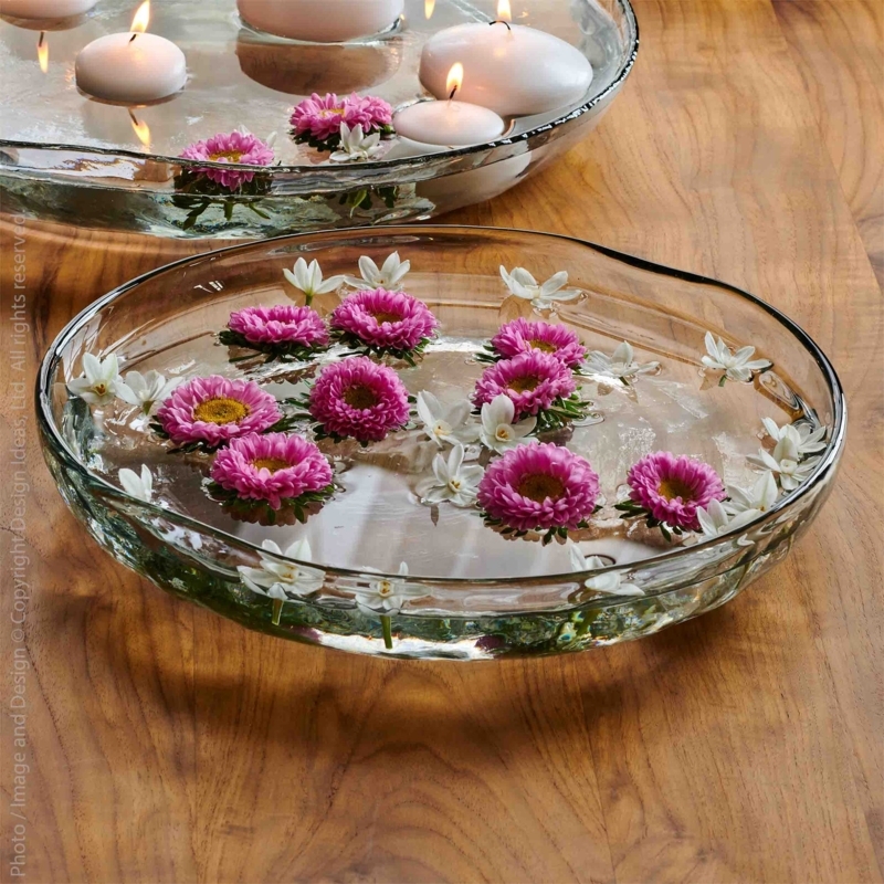 Decorative Bowl Wavy Organic Rim Rippled Glass Small