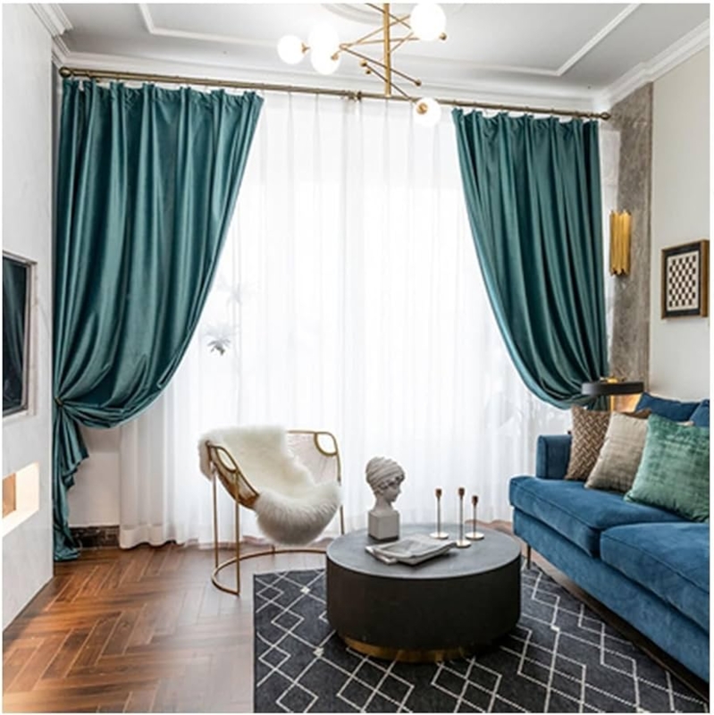 Deep Teal Curtains Blackout Bedroom Window Treatments