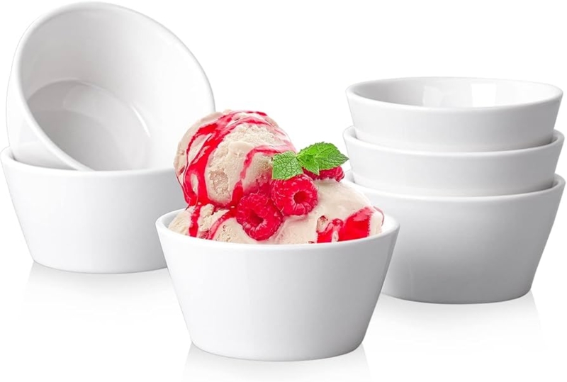 Dessert Bowls with Vertical Ribbing, White Ribbed Porcelain Dessert Bowls.