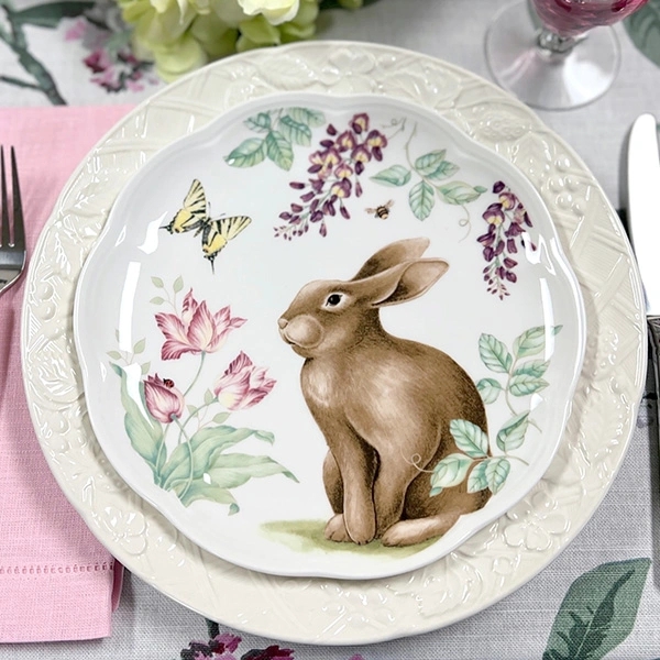 Dinnerware Set Bunny Themes Pastel Palette for Whimsical Collection