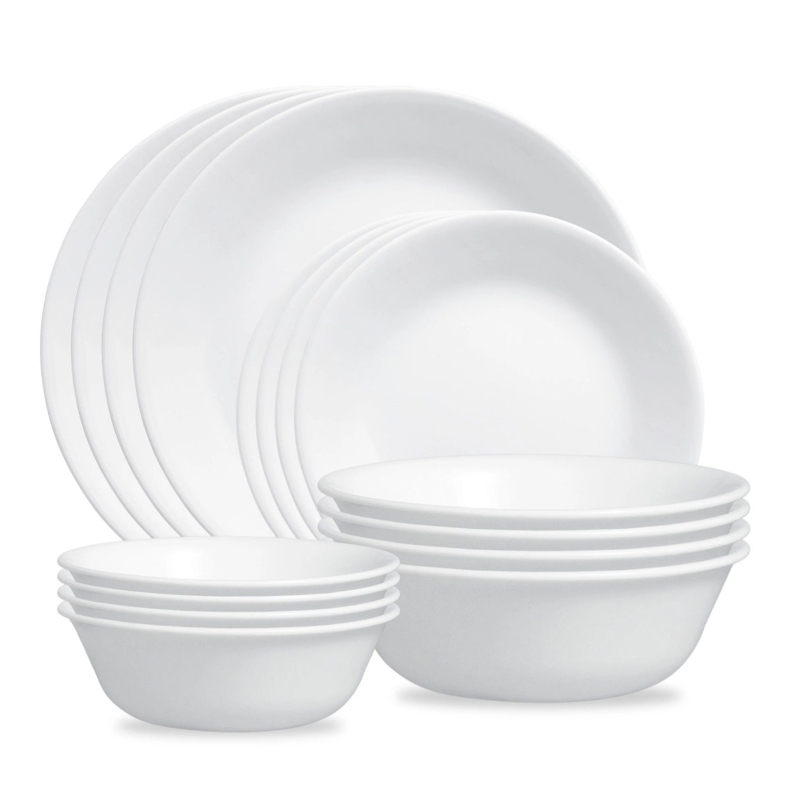 Dinnerware Set Mugless Configuration Stackable Thin Profile