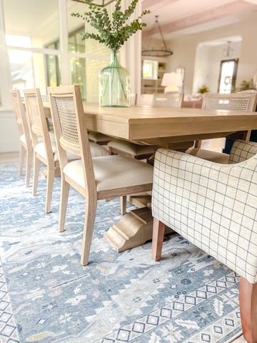 Distressed Oriental Area Rug Styling, Modern Farmhouse Living Room Rug