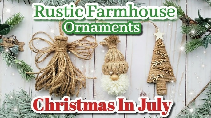 DIY Rustic Farmhouse Christmas Ornaments: Twine Wrapped & Natural Wood