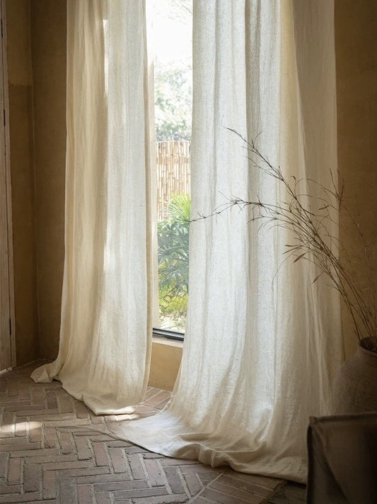 Double Layered Curtains Beige Textured Light Filtering Drapes (67 chars)