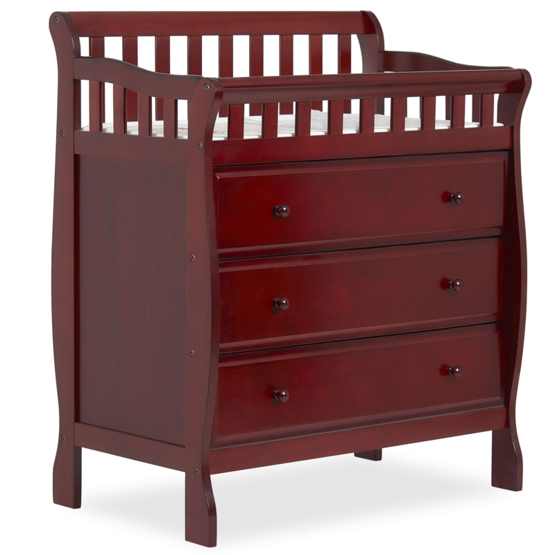 Espresso Changing Table Dresser Combo with Arched Back Rail