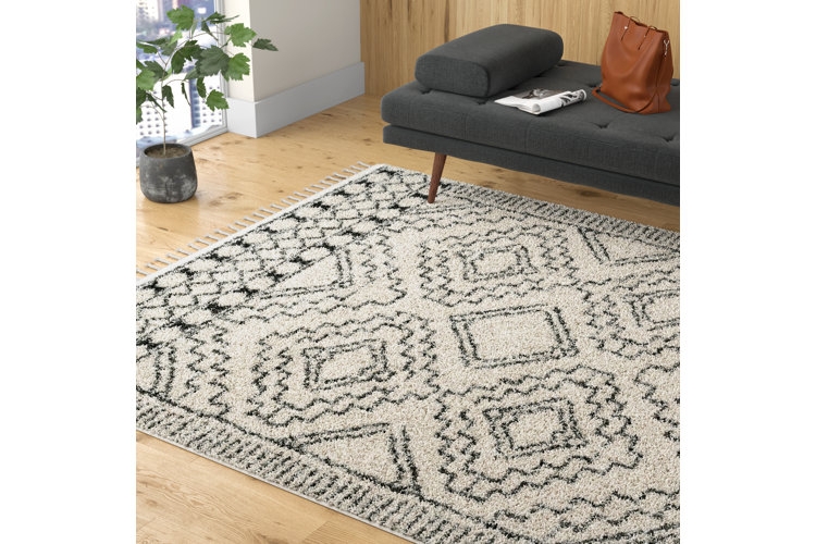 Extra-Thick Cream Plush Shag Area Rug for Coastal Bedrooms