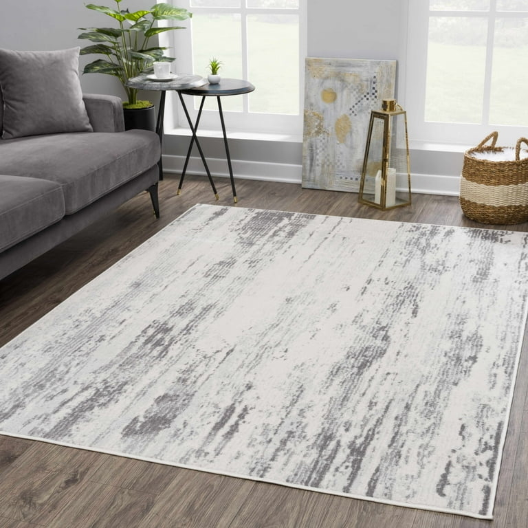 Farmhouse Area Rug, Faded Motif on Woven Textile