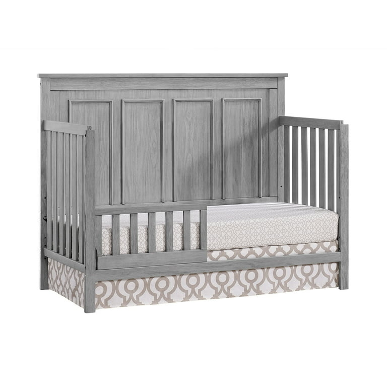 Farmhouse Convertible Crib, Distressed Finish, Molded Top Rail