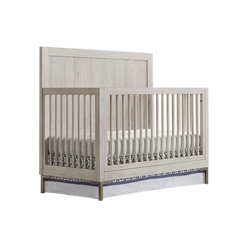Farmhouse Crib, Willow Gray Wood Finish, Mid-Century Legs