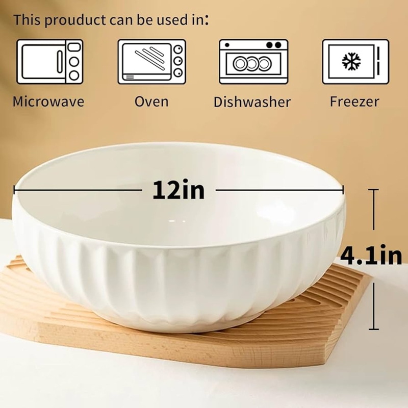 Festive Pumpkin Serving Bowl Set in Glossy White Ceramic