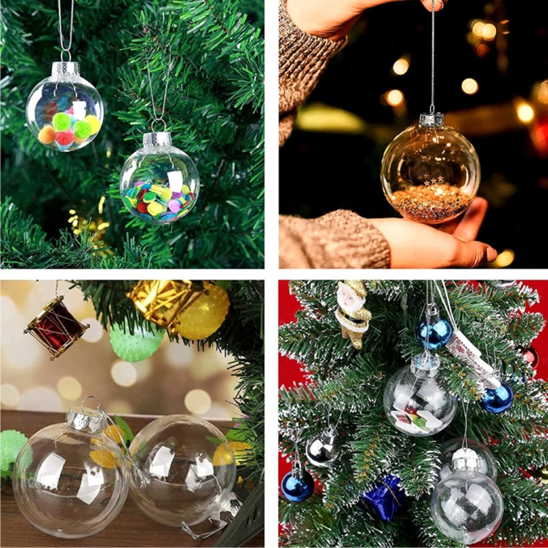 Fillable Ornament Sphere Rustic Botanical Woodland Holiday Decor