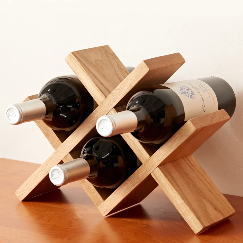 Freestanding Wine Rack Rustic Countertop Arched Sides Scalloped
