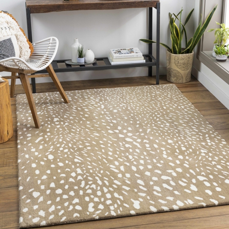 Giraffe Pattern Area Rug, Naturalistic, Earthy Palette, Safari Chic
