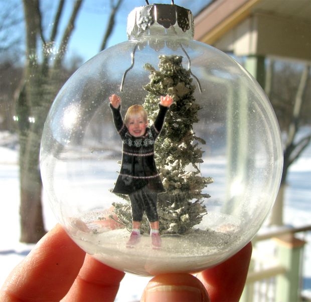 Glass Globe Ornament Miniature Winter Diorama Deer Figurine Decor