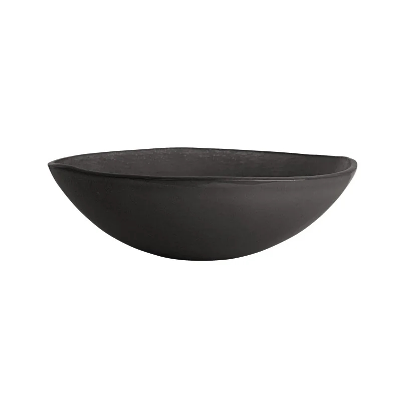Glass Serving Bowl Matte Finish Straight Walled Design Deep Well