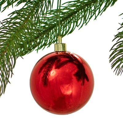 Glossy Red Ball Ornaments, 80mm Classic Holiday Tree Decorations