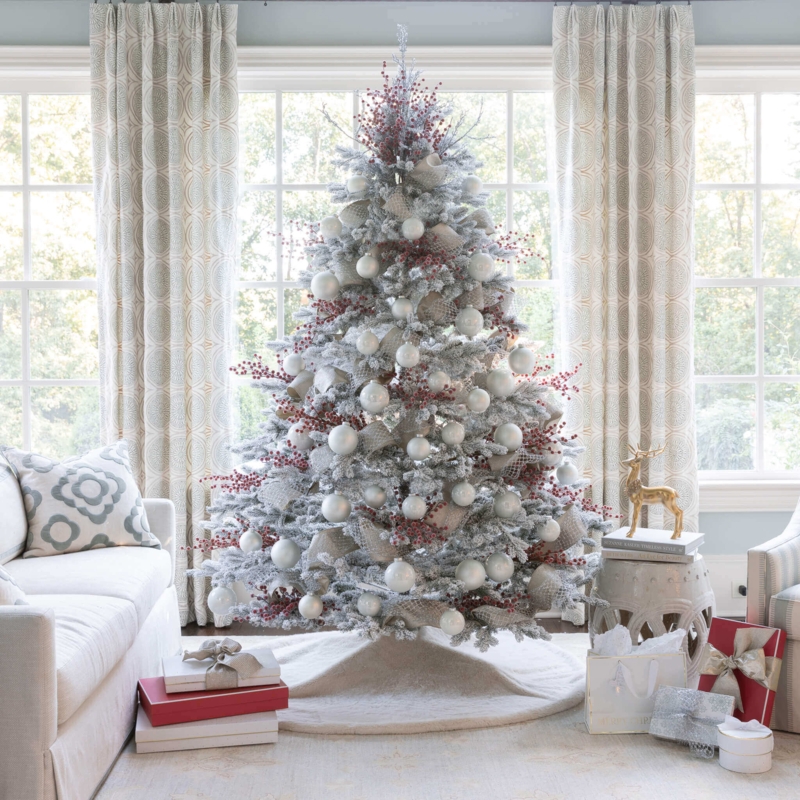 Glossy White Glass Ornaments Ball Set Minimalist Monochrome Decor