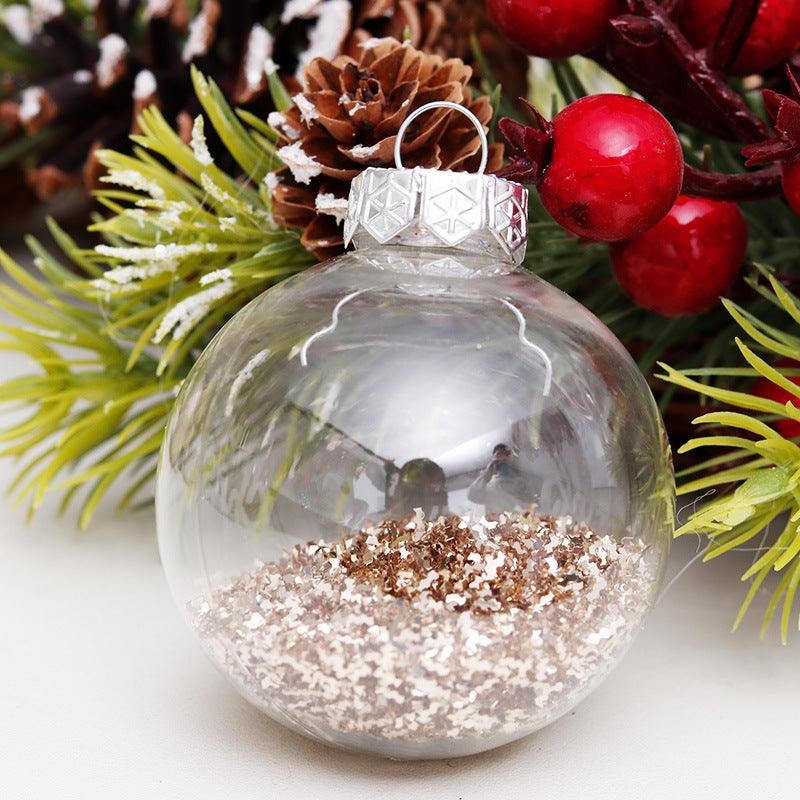 Gold Bead Filled Ornament Shatterproof Plastic Festive Decor