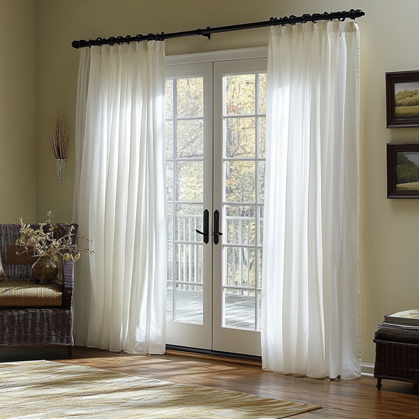 Gray Curtains Linen Like Floor to Ceiling for Sliding Glass Door (72 chars)
