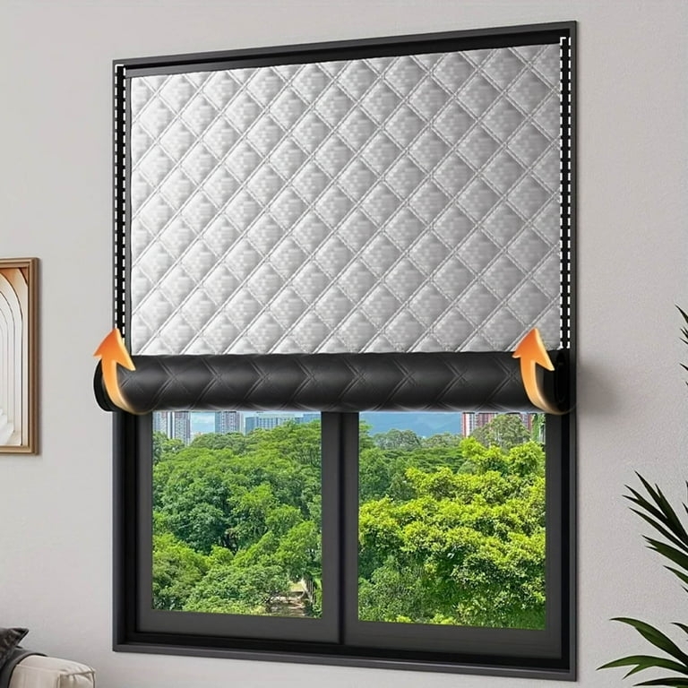 Gray Thermal Blackout Curtains with Slub Texture and Tape Top