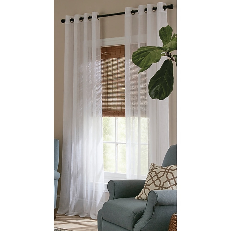 Grommet Top Curtain Panel Slub Texture Matte Finish Bedroom Decor