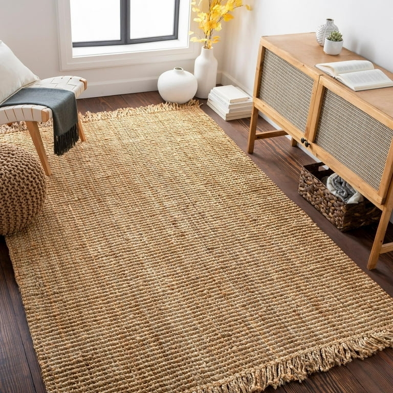 Hallway Runner Camel Brown Chunky Braided Jute Like Cottage Bohemian
