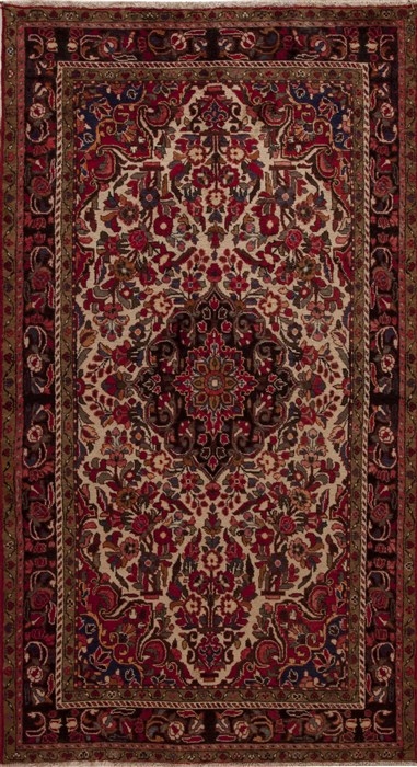 Hand-Knotted Wool Hallway Carpet, Traditional Red Persian Borchelu