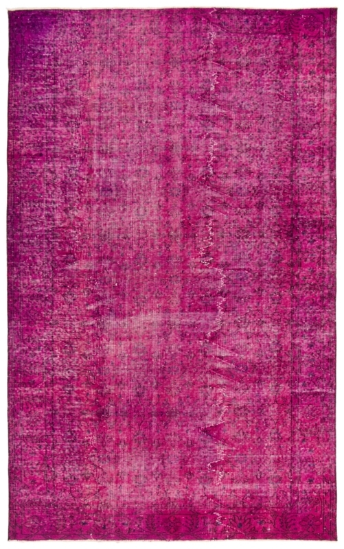 Hand Knotted Wool Magenta Ombre Area Rug Modern