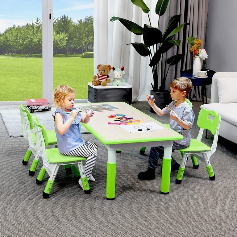 Height Adjustable Toddler Table Set Ergonomic Multi-Color