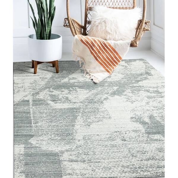 High-Low Pile Area Rug, Raised Geometric Lines. Minimalist.