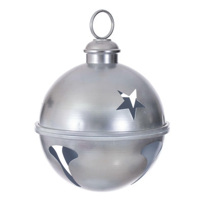 Holiday Ornament Oversized Abstract Shape with Hammered Silver Finish