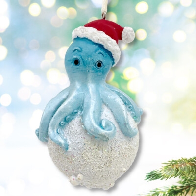 Holiday Ornaments: Beaded Octopus and Jellyfish with Trailing Tentacles