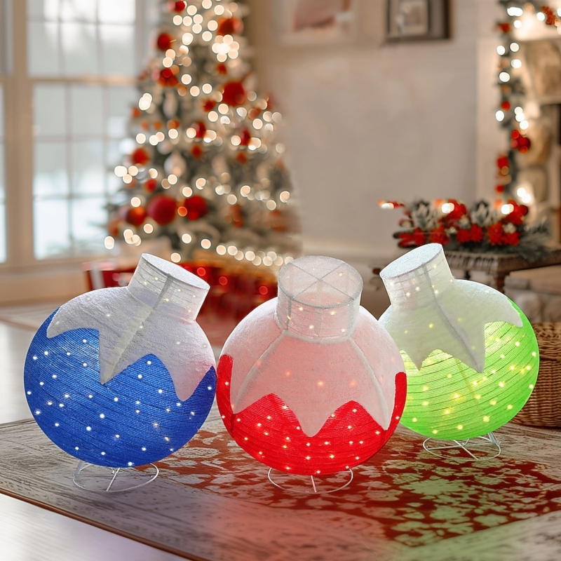 Illuminated Star Ornaments Iridescent Crackle Texture Warm Glow Decor