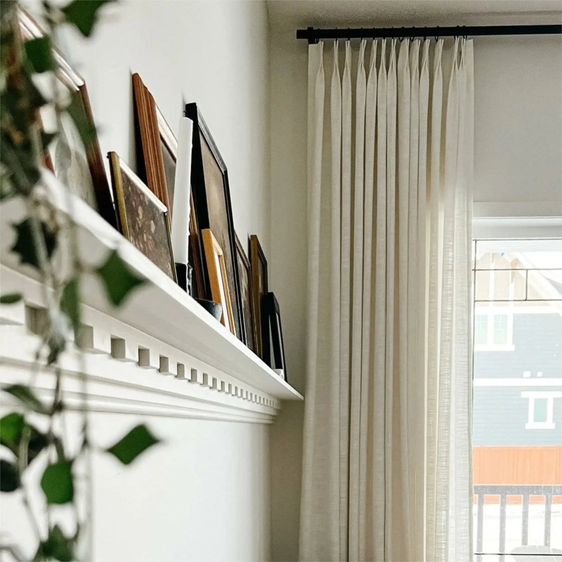 Ivory Pinch Pleat Linen Blend Curtains Light Filtering