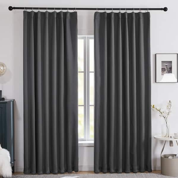 Khaki Blackout Curtains with Black Backing, Rod Pocket, Thermal