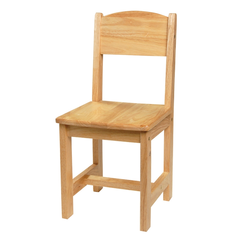 Kids Chair Minimalist Wood Four-Slat Back Natural Finish Seating