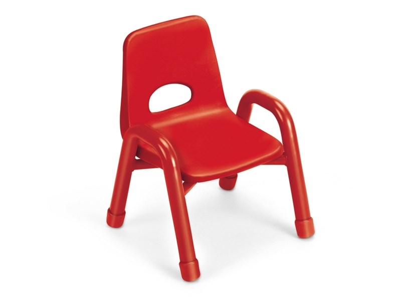Kids Chair Molded Seat Red Built-In Handle Stackable Classroom