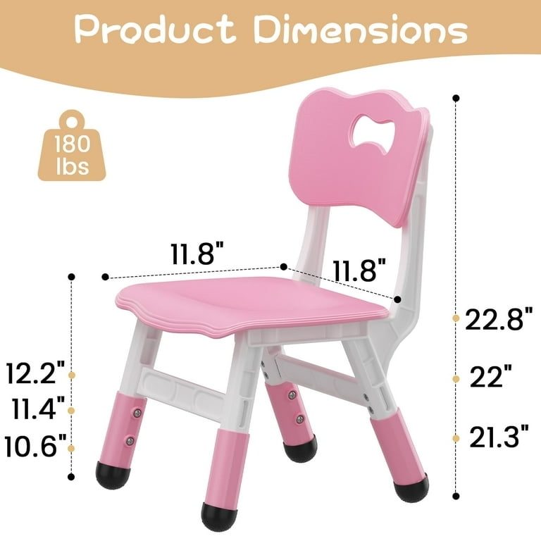 Kids Chair Set of 2 Adjustable Height Bicolor Design Stackable