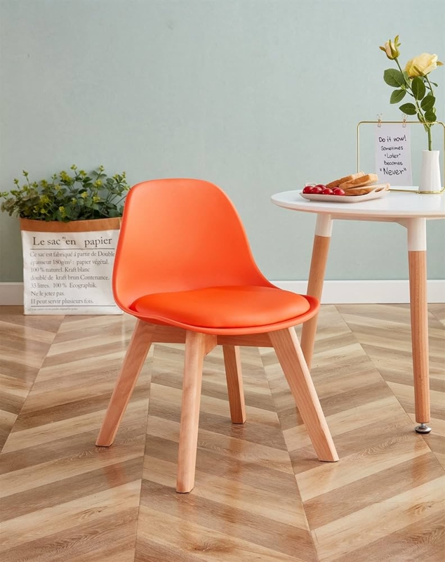 Kids Chair Set Padded Cushion Handle Cutout Pastel Modern