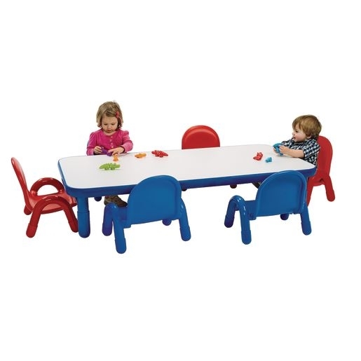 Kids Table and Chair Set Rectangular Toddler Scale Royal Blue Legs
