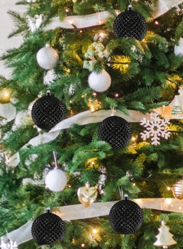 Large Matte Black Christmas Ornament Sphere Minimalist Decor (63 chars)