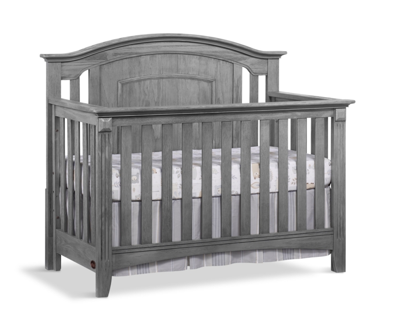 Light Wood Arched Back Crib, Scandinavian Nursery Style