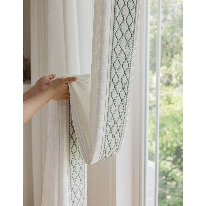 Linen Like Curtain Panels Floor Length Rod Pocket Coastal Style