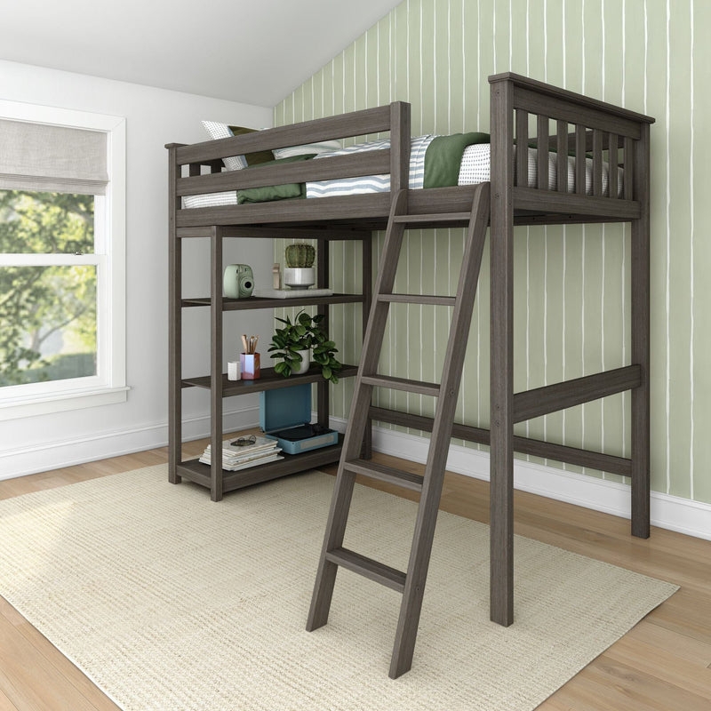 Loft Bed Twin High Under Bed Bookcase and Ladder