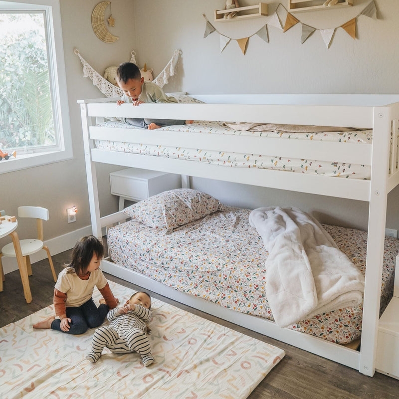Low Bunk Bed With Stairs White Finish Twin Over Twin Storage Drawers