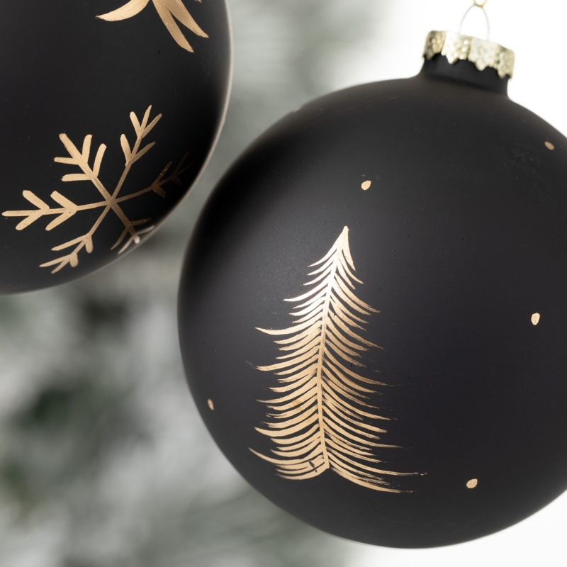 Matte Christmas Ornament Gold Celestial Pattern Star Moon Motif (66 chars)