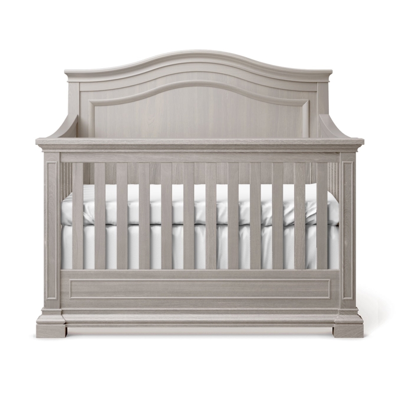 Mid-Century Modern Baby Crib, Ash Wood Finish, Tapered Legs
