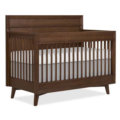 Mid-Century Wood Crib, Tapered Legs, Whimsical Nursery Styling